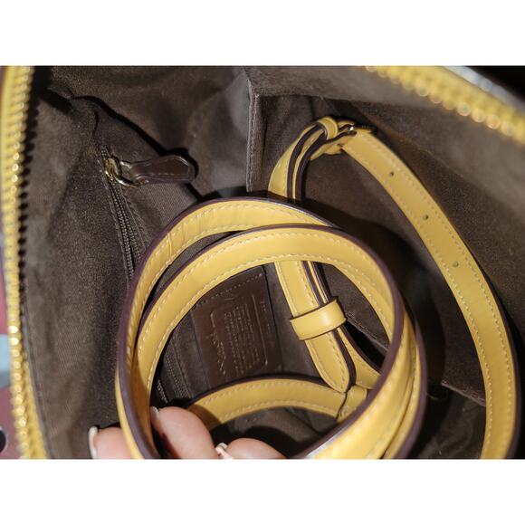 Coach Rowan Satchel in Signature Leather — Yellow with Gold Hardware 💛 - Picture 6 of 8
